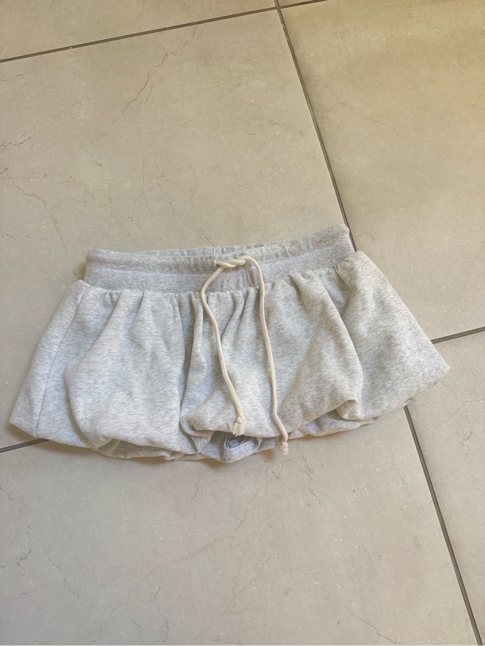 Free People Light Gray Mini Skirt with Drawstring
